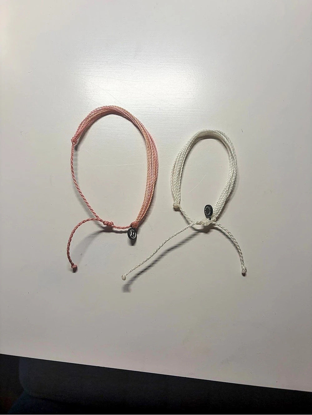 Pura Vida Original String Bracelets Set of 2 Pink & White